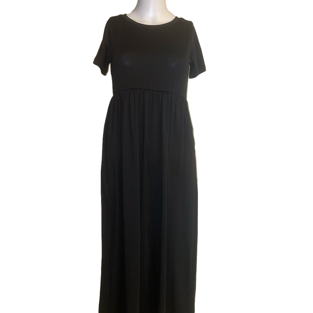 Gorlya black t shirt maxi dress 12Y NWT